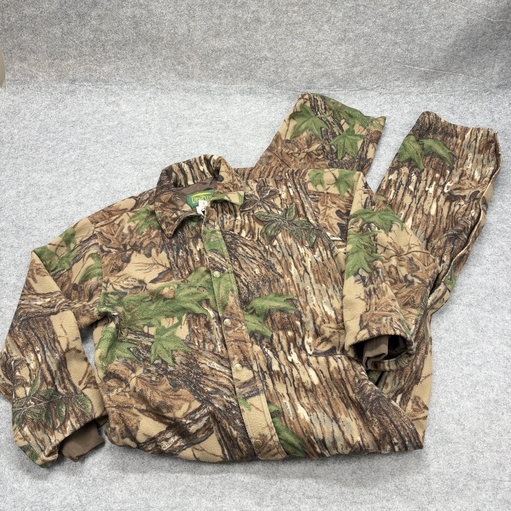 Cabela's DryPlus Coveralls Mens XL Realtree Camo Fleece Hunting Insulated USA